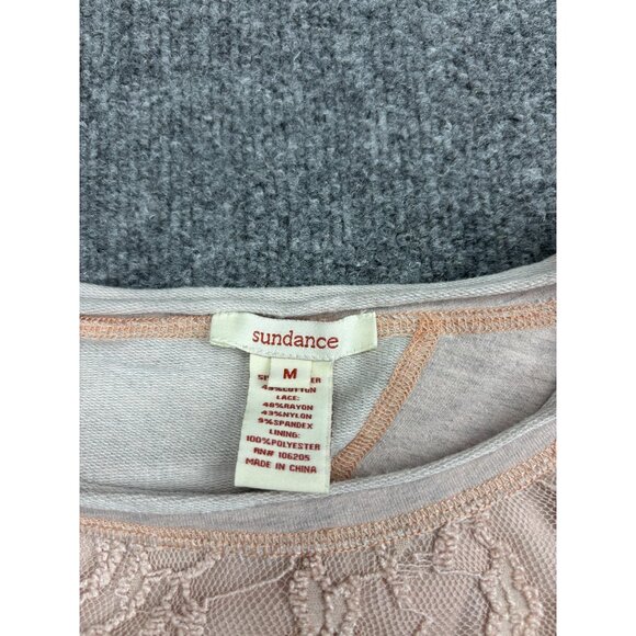 Sundance Shirt Womens Medium Gray Lace Yoke Hi Low Open Back Boho Tunic Top - Picture 2 of 7